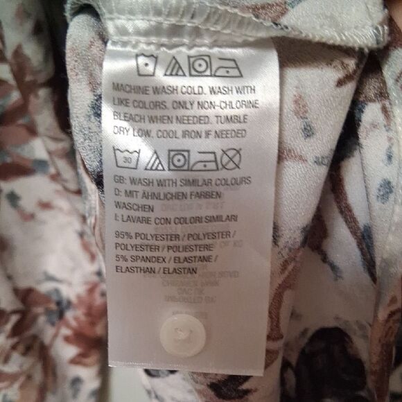 Denim & Co Stretch Woven Button Up Long Sleeve Floral Large - Picture 11 of 12